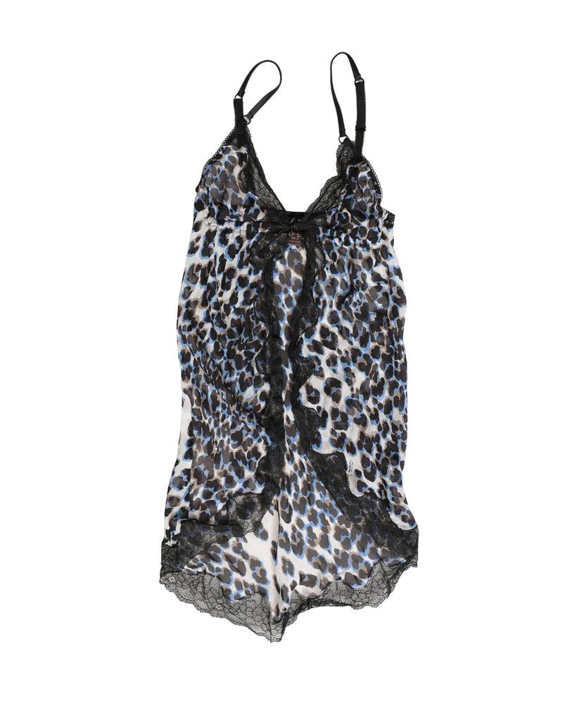 Roberto Cavalli Multicolor Leopard Babydoll Chemise Underwear