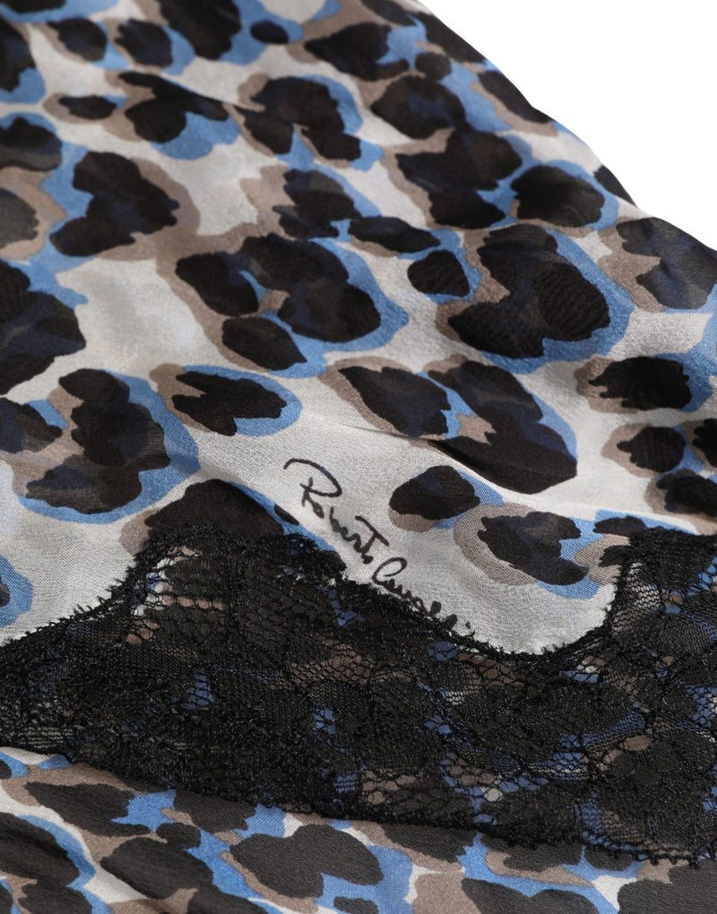 Roberto Cavalli Multicolor Leopard Babydoll Chemise Underwear
