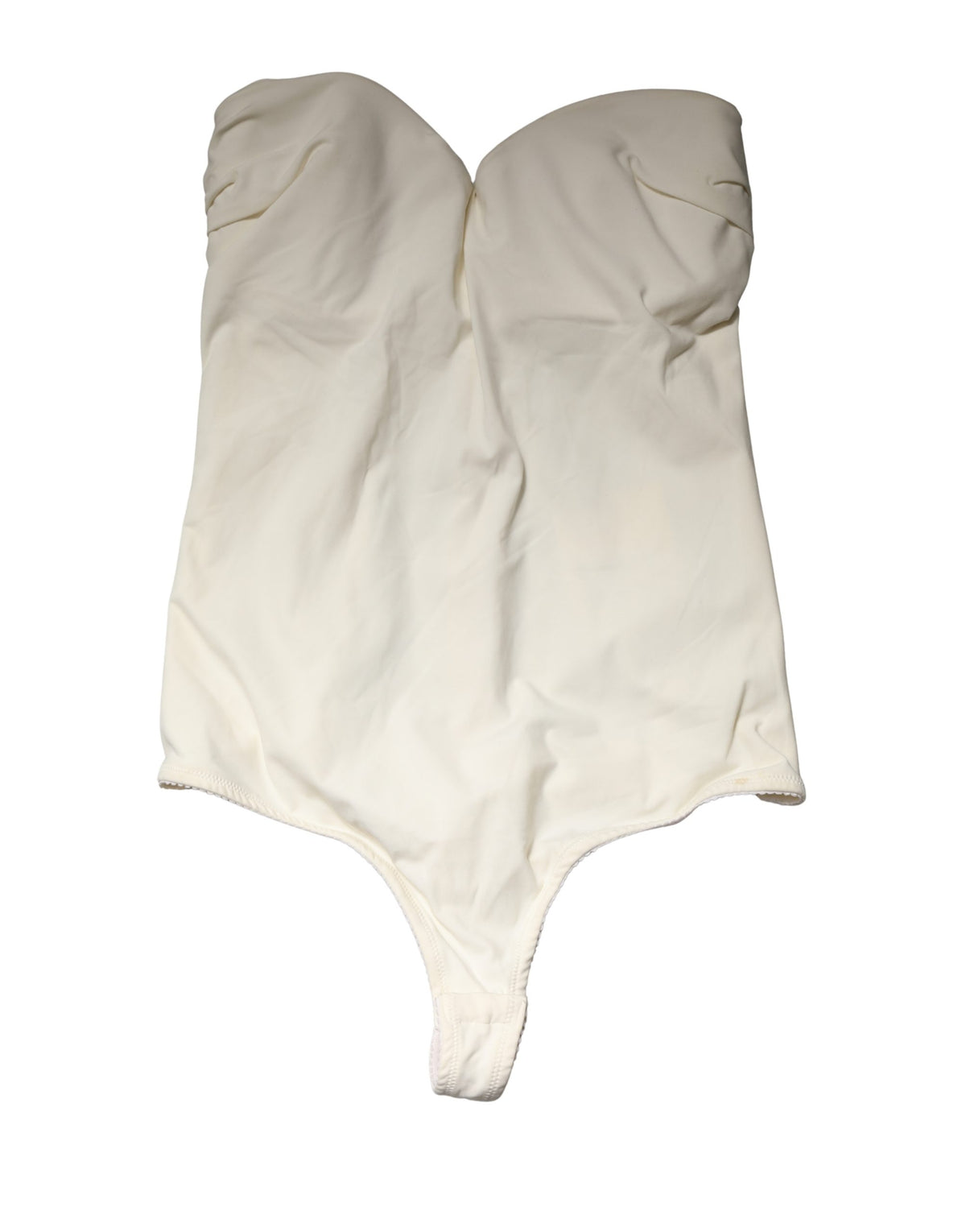 Elisabetta Franchi Off White Strapless One Piece Swimsuit