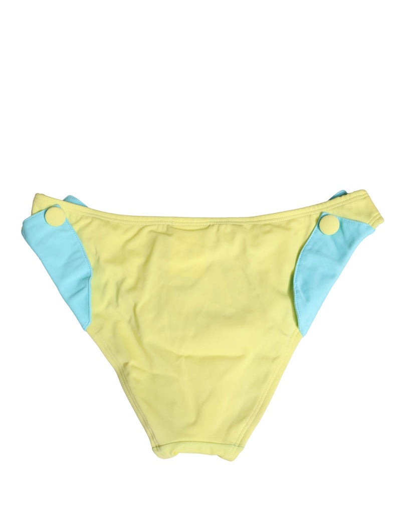 Pyrex Yellow Blue Bandeau Top Bikini Bottom 2 Piece Swimwear