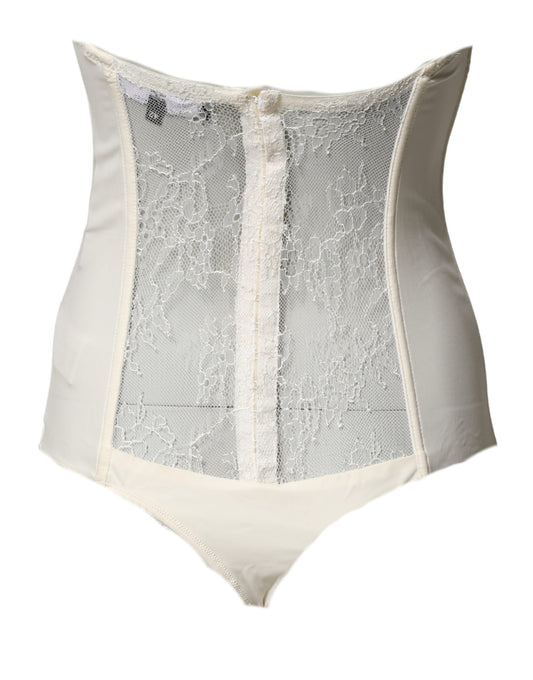 Elisabetta Franchi Off White Strapless One-Piece Swimsuit