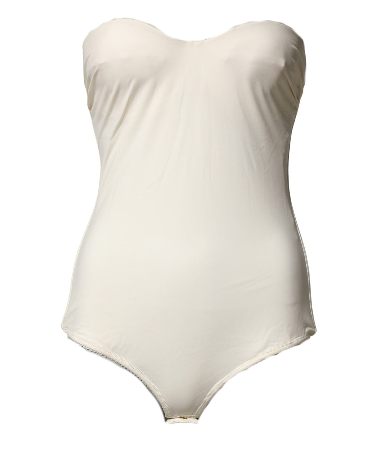 Elisabetta Franchi Off White Strapless One-Piece Swimsuit
