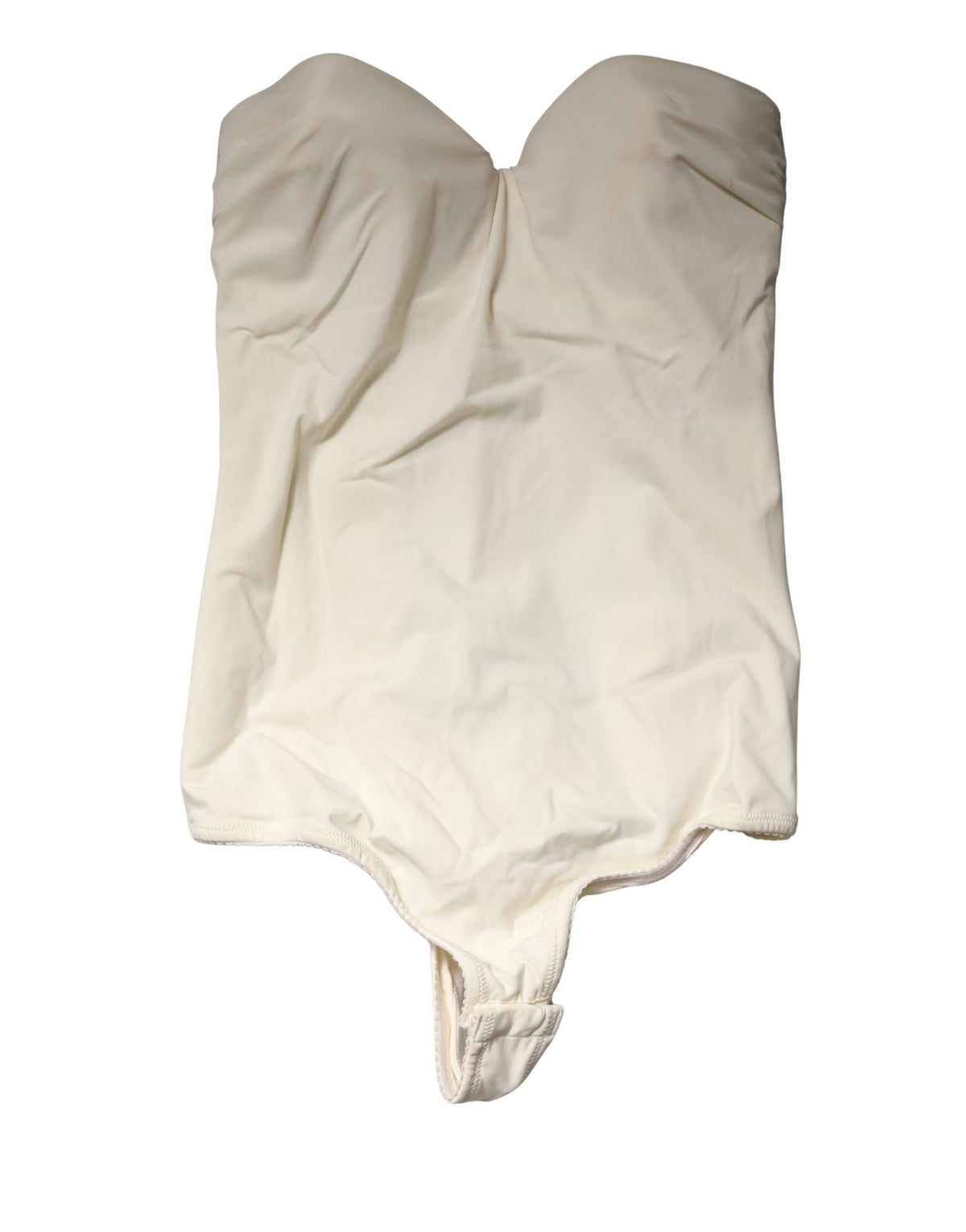 Elisabetta Franchi Off White Strapless One-Piece Swimsuit