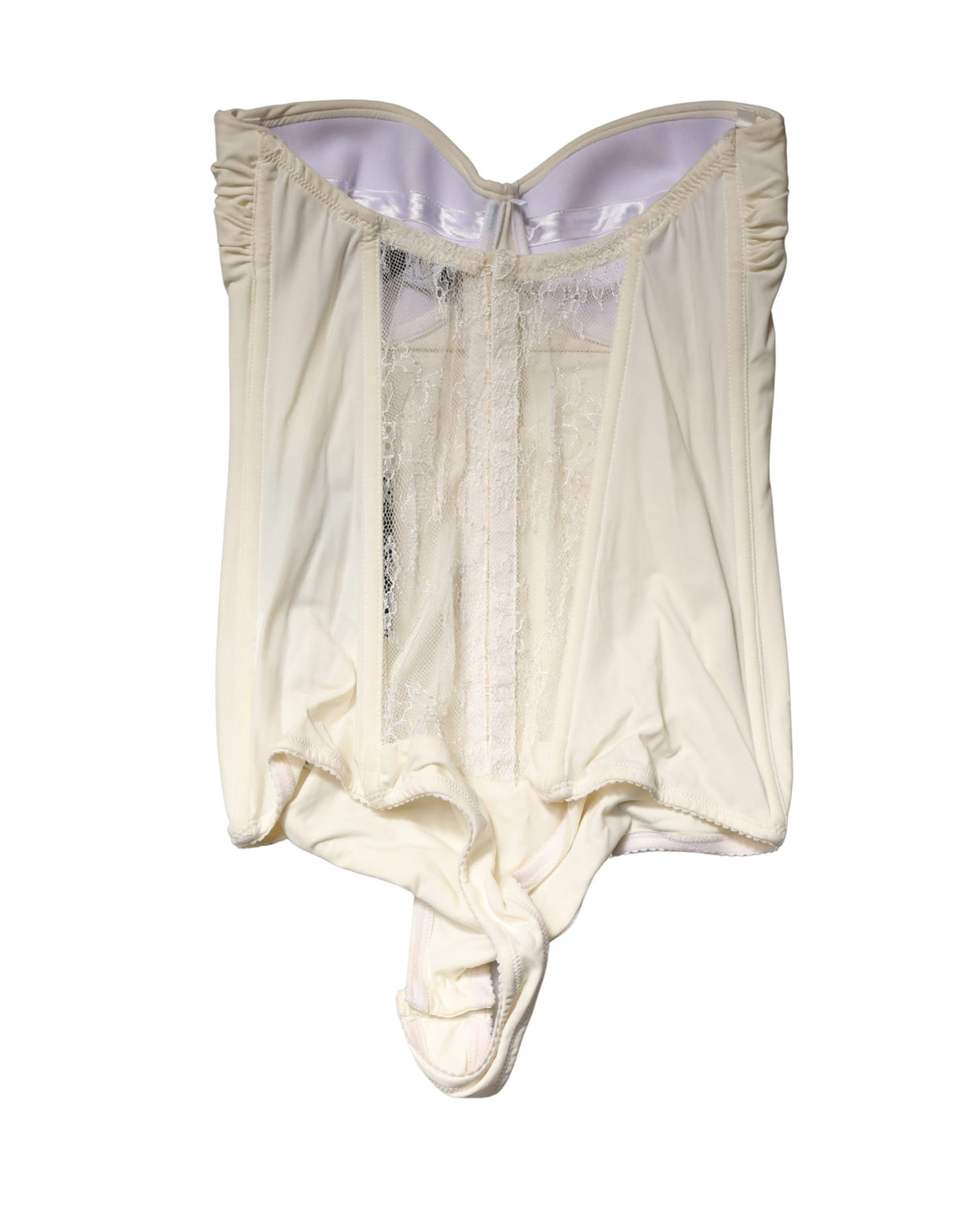 Elisabetta Franchi Off White Strapless One-Piece Swimsuit