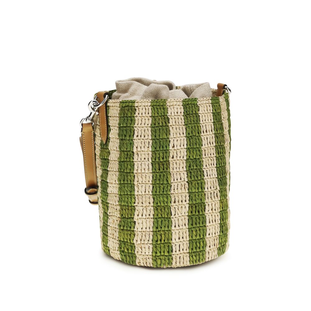 Valentino Garavani Bicolor Raffia Bucket Bag