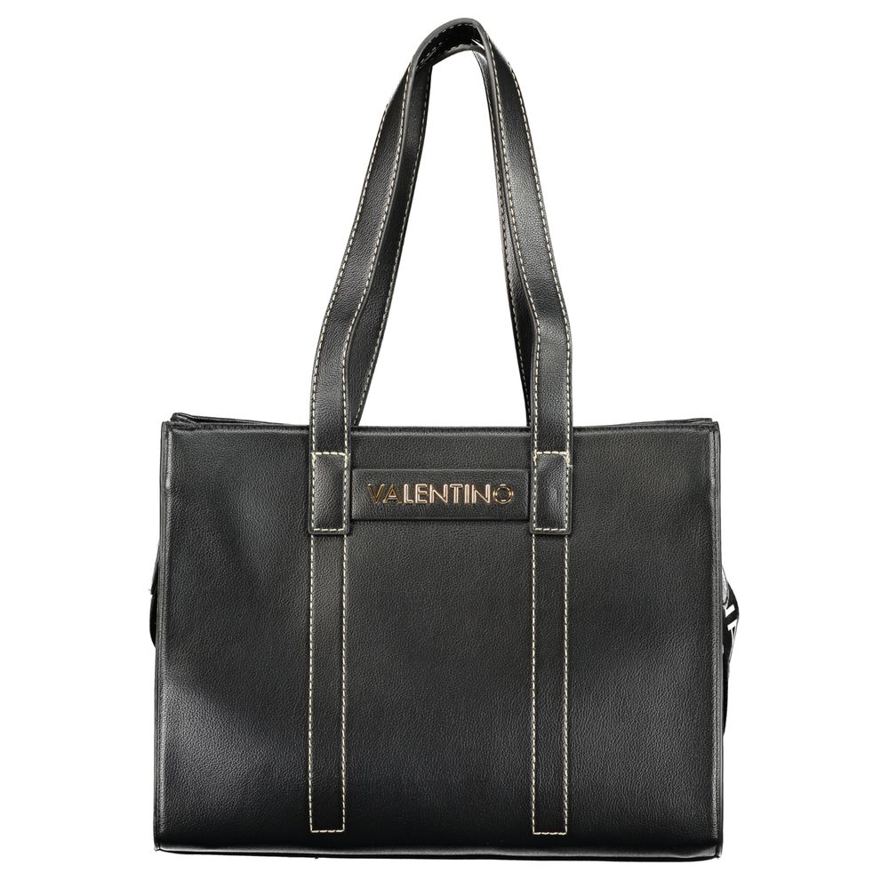 Mario Valentino Black Polyurethane Women's Bag with Shoulder Straps