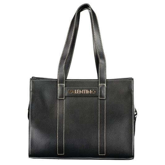 Mario Valentino Black Polyurethane Women's Bag with Shoulder Straps
