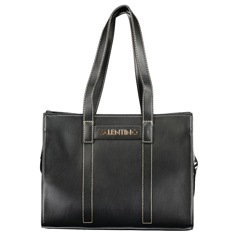 Mario Valentino Black Polyurethane Women's Bag with Shoulder Straps