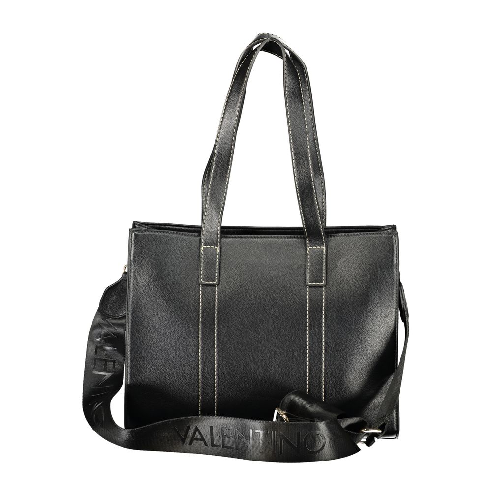 Mario Valentino Black Polyurethane Women's Bag with Shoulder Straps
