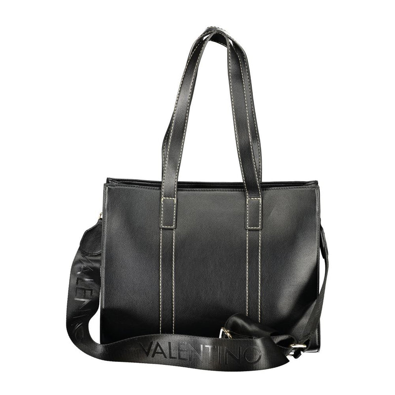 Mario Valentino Black Polyurethane Women's Bag with Shoulder Straps