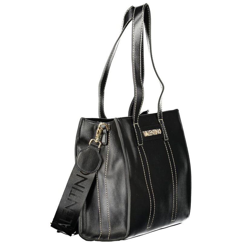 Mario Valentino Black Polyurethane Women's Bag with Shoulder Straps