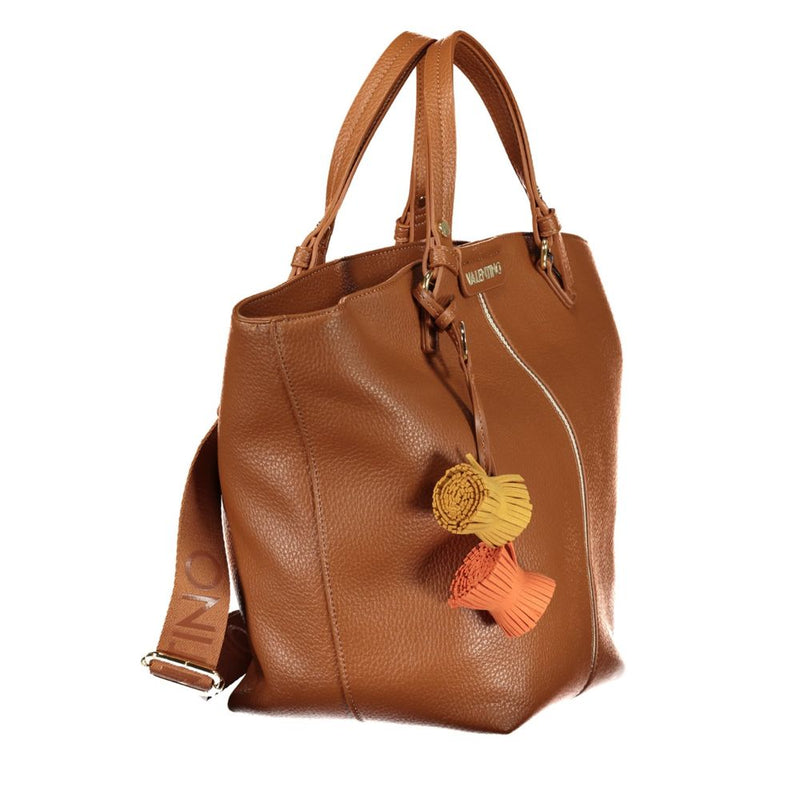 Mario Valentino Brown Polyurethane Handbag for Women