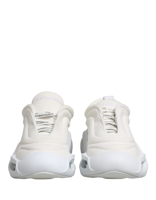 Dolce & Gabbana White Slip-On Wave Low Top Sneakers