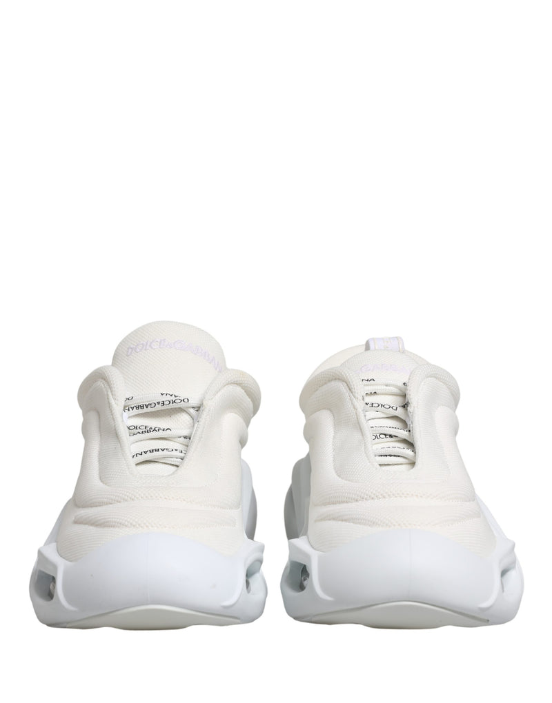 Dolce & Gabbana White Slip-On Wave Low Top Sneakers
