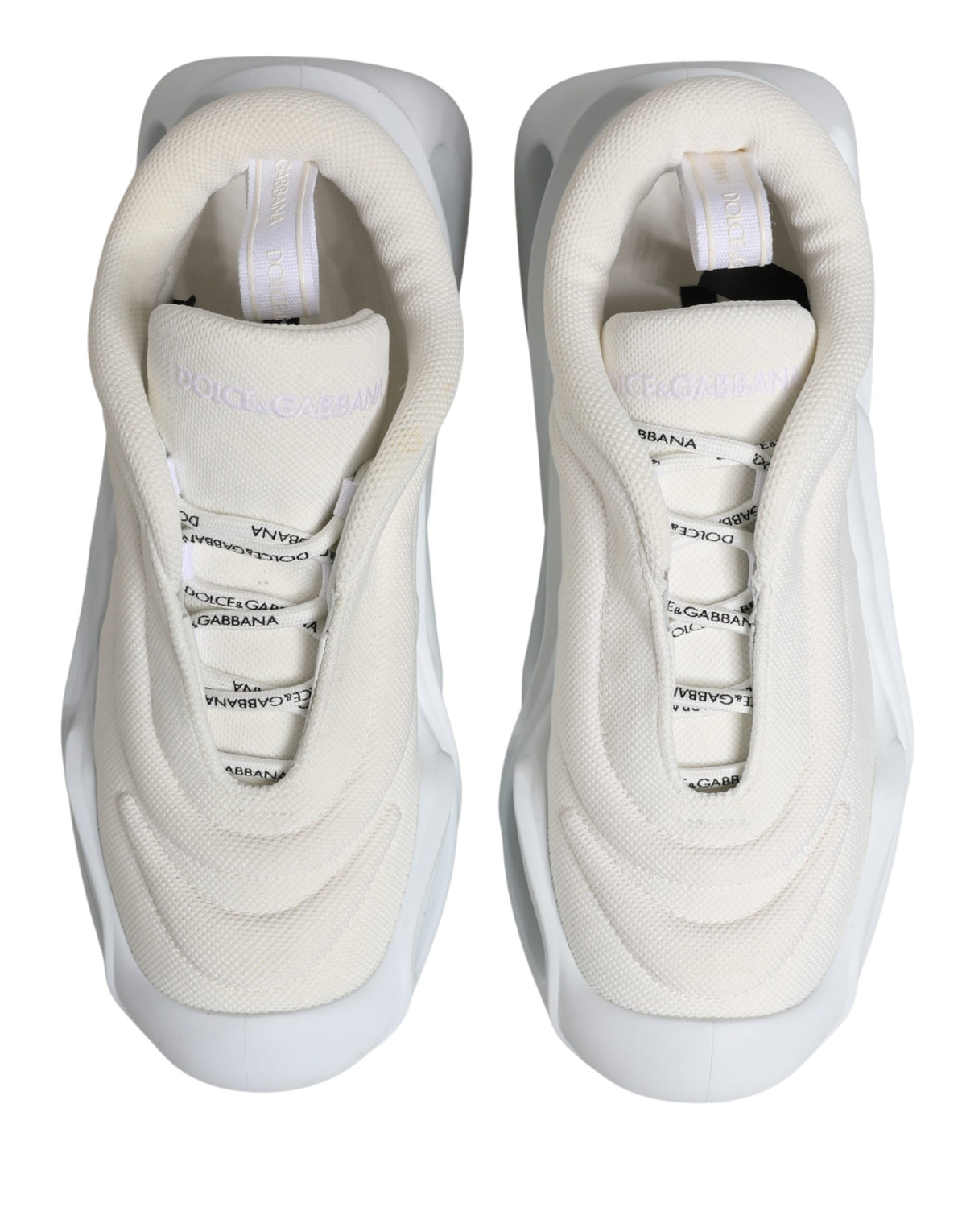 Dolce & Gabbana White Slip-On Wave Low Top Sneakers