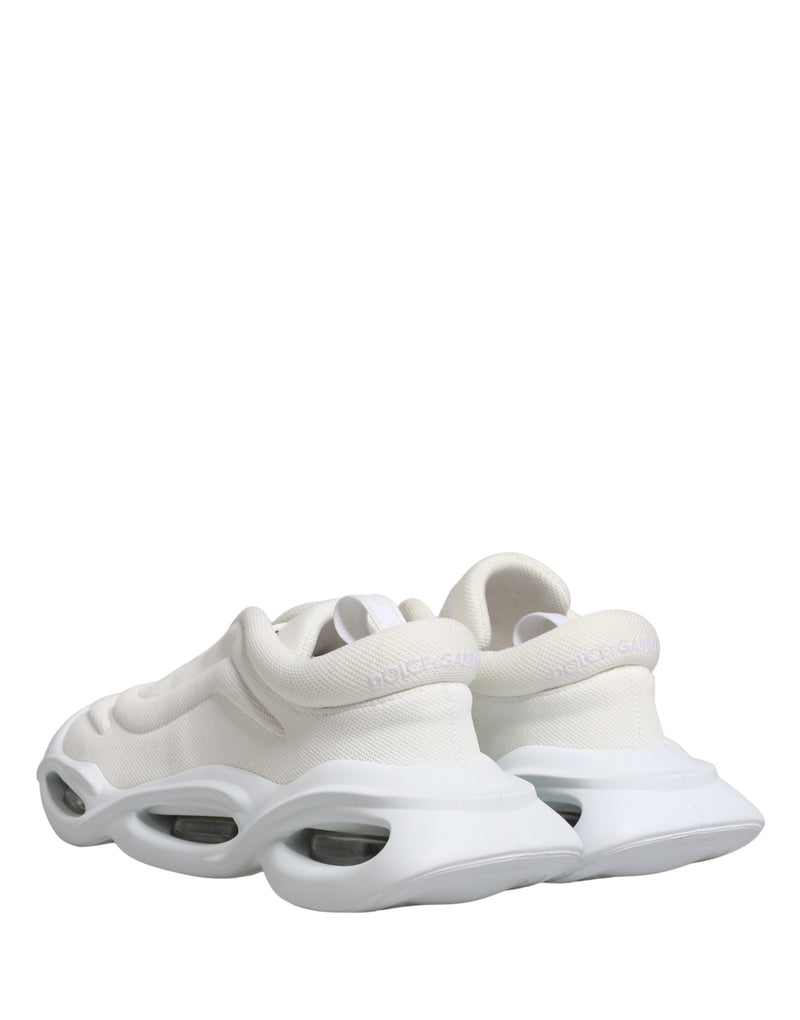 Dolce & Gabbana White Slip-On Wave Low Top Sneakers