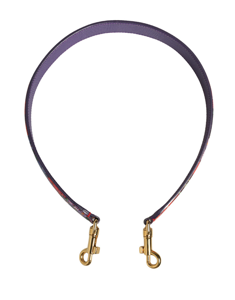Dolce & Gabbana Multicolor Floral Leather Shoulder Strap