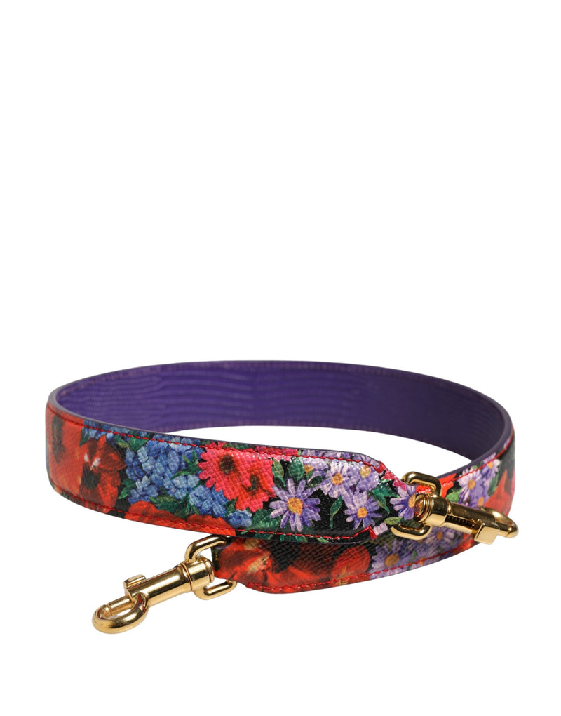 Dolce & Gabbana Multicolor Floral Leather Shoulder Strap