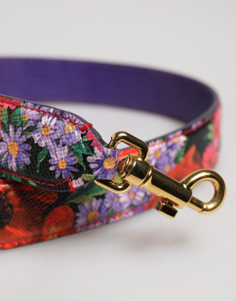 Dolce & Gabbana Multicolor Floral Leather Shoulder Strap