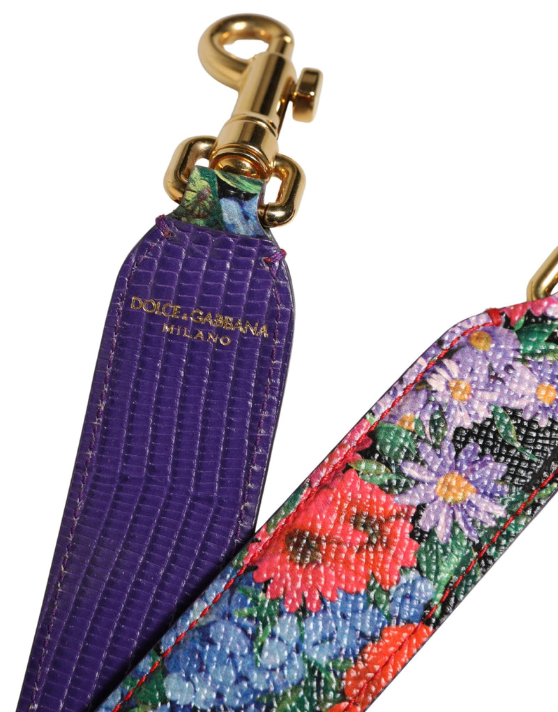 Dolce & Gabbana Multicolor Floral Leather Shoulder Strap