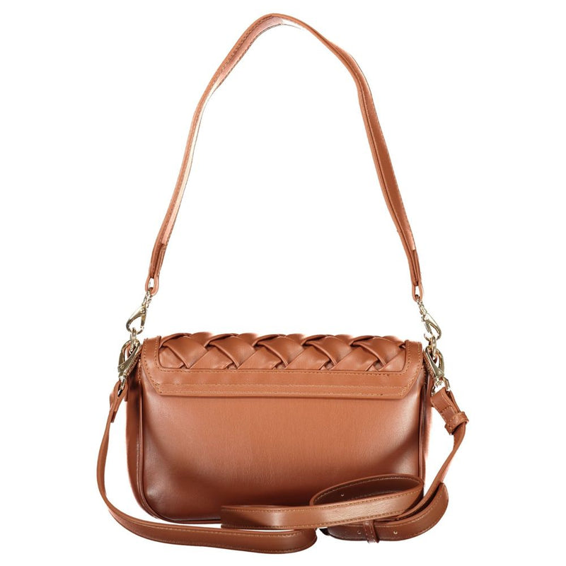 Mario Valentino Brown Polyurethane Women's Handbag with Strap
