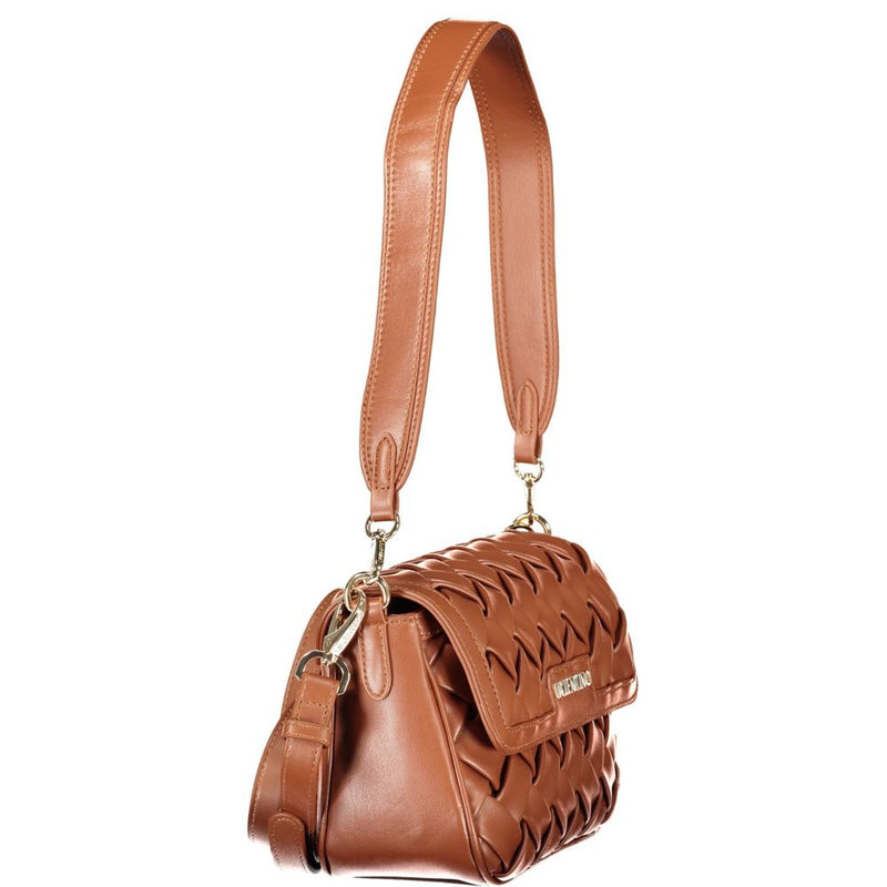 Mario Valentino Brown Polyurethane Women's Handbag with Strap