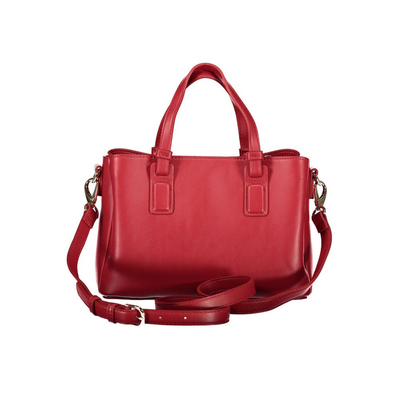 Mario Valentino Red Polyethylene Handbag with Adjustable Strap