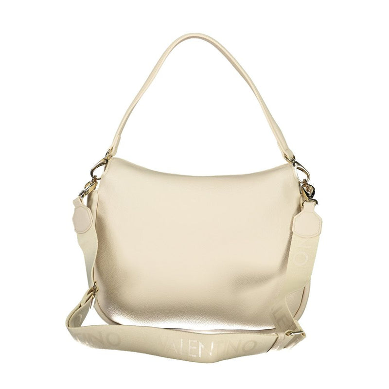Mario Valentino Beige Polyurethane Women's Bag with Removable Strap