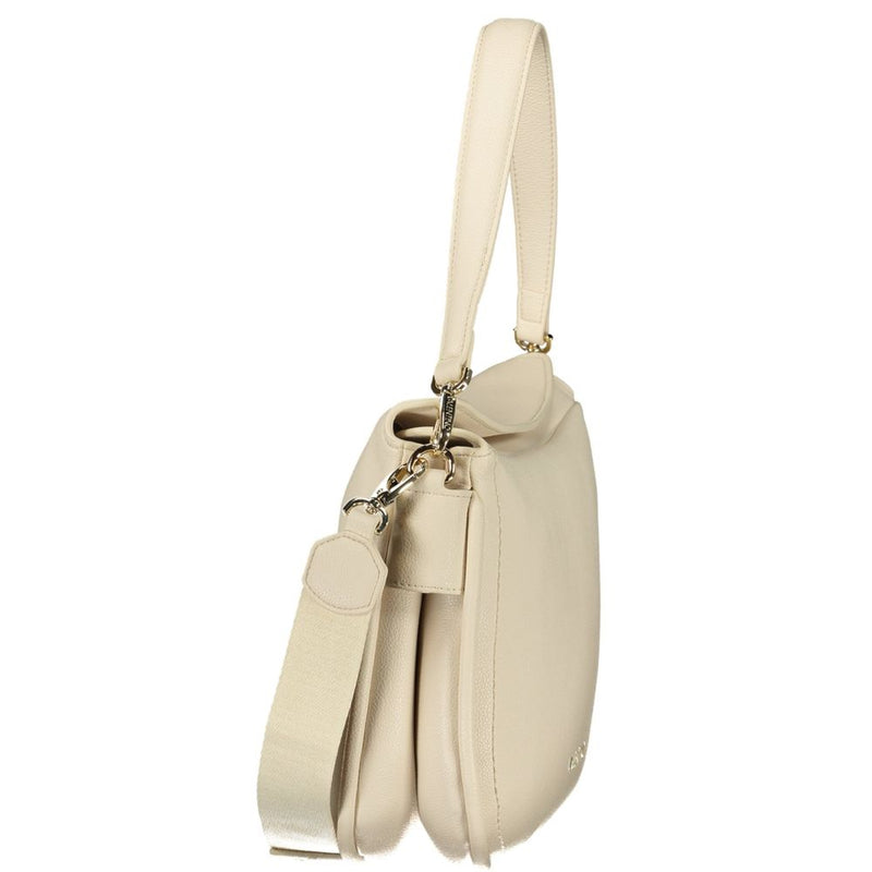 Mario Valentino Beige Polyurethane Women's Bag with Removable Strap