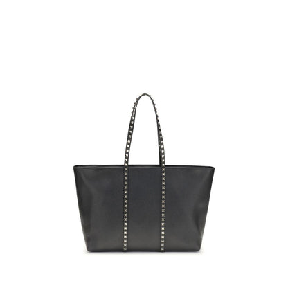 Valentino Garavani Black Calf Leather Bos Taurus Shoulder Bag