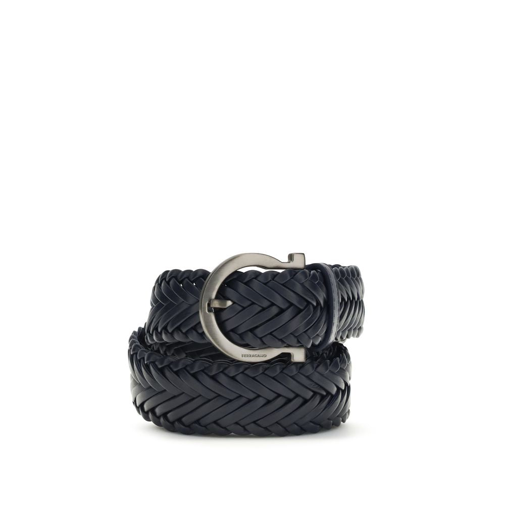 Ceinture Ferragamo en cuir de veau bleu Bos Taurus