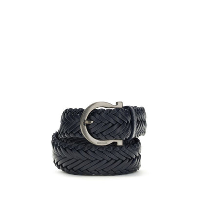 Ceinture Ferragamo en cuir de veau bleu Bos Taurus