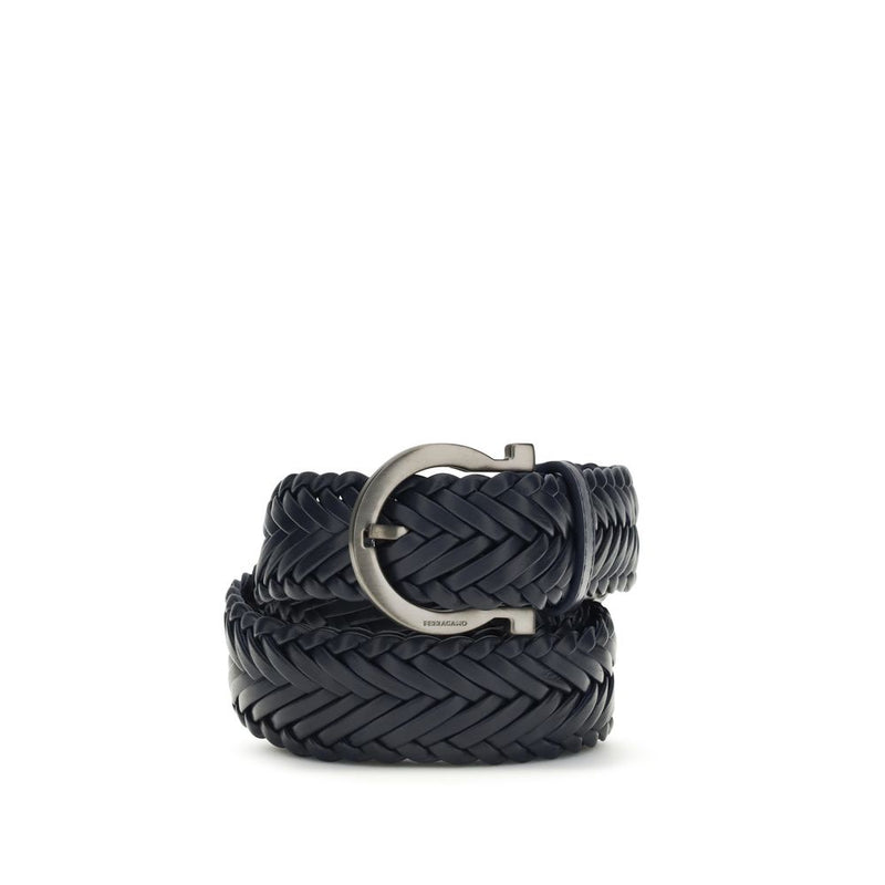 Ceinture Ferragamo en cuir de veau bleu Bos Taurus