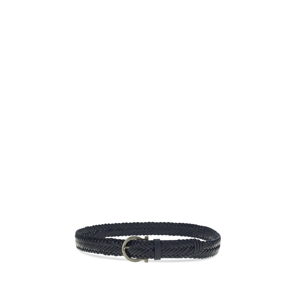Ceinture Ferragamo en cuir de veau bleu Bos Taurus
