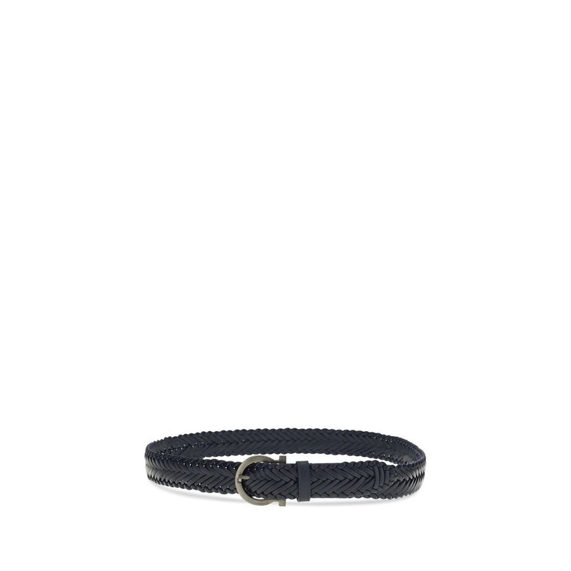 Ceinture Ferragamo en cuir de veau bleu Bos Taurus