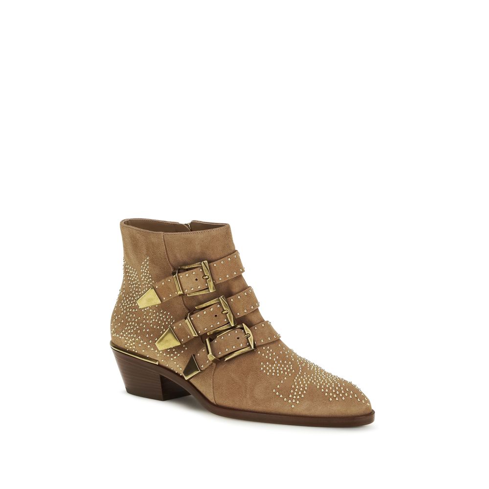 Chloé Beige Calf Leather Bos Taurus Ankle Boots