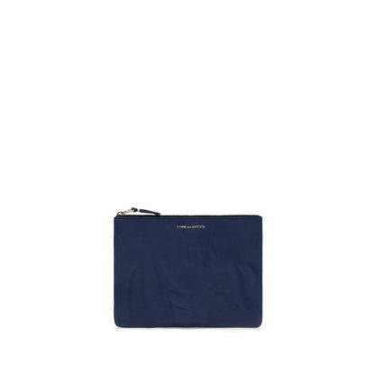 Portefeuille Comme des Garçons en cuir de veau bleu