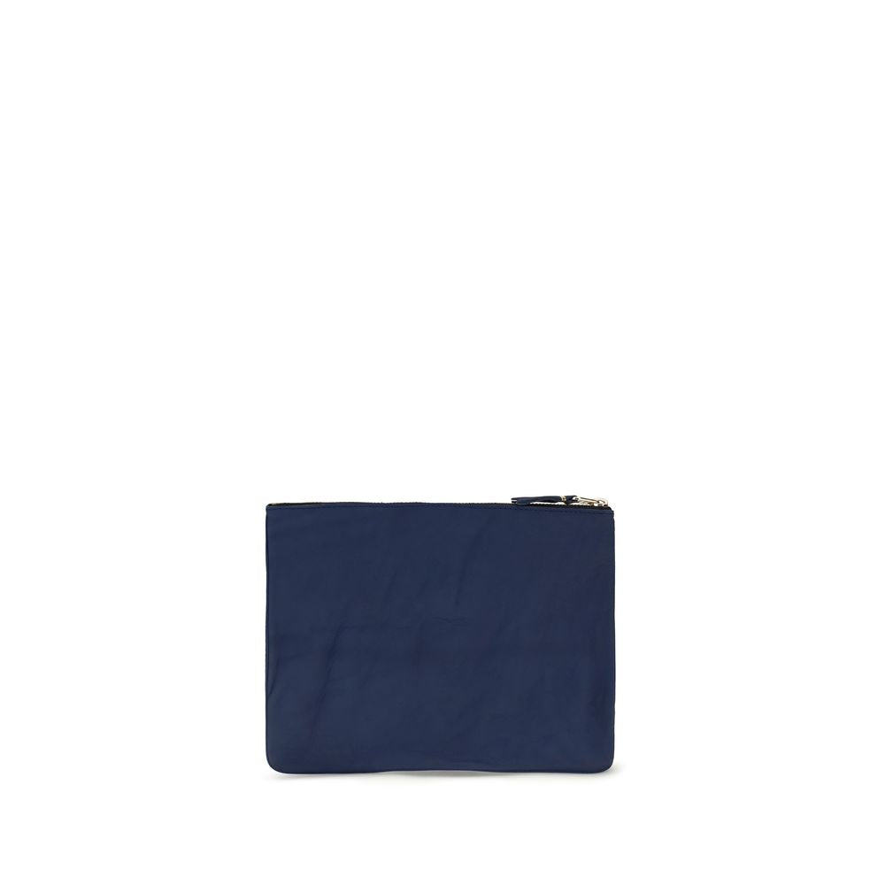 Portefeuille Comme des Garçons en cuir de veau bleu