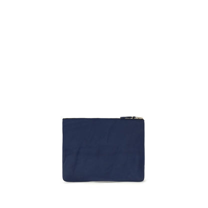 Portefeuille Comme des Garçons en cuir de veau bleu