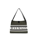 Balmain Black Cotton Release Tote Handbag