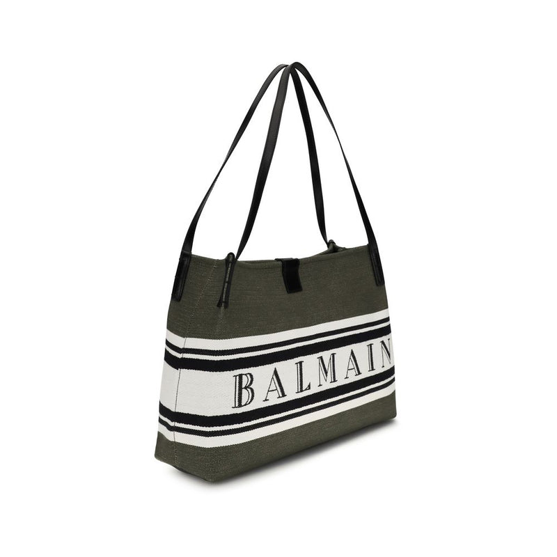 Balmain Release Tote Black Cotton Handbag