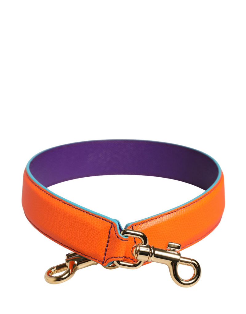 Dolce & Gabbana Orange Purple Calf Leather Shoulder Strap