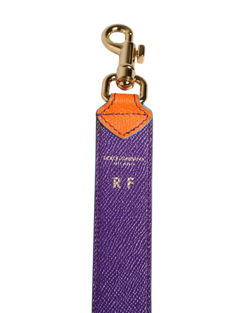 Dolce & Gabbana Orange Purple Calf Leather Shoulder Strap