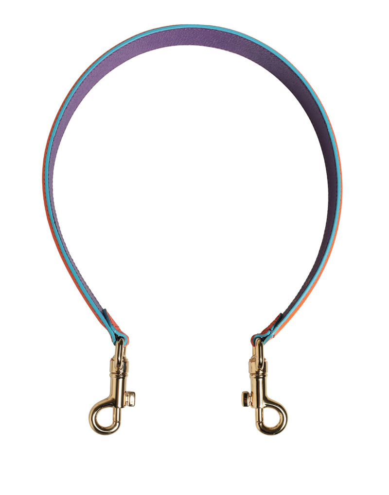Dolce & Gabbana Orange Purple Calf Leather Shoulder Strap