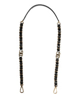 Dolce & Gabbana Black Leather Gold Chain Shoulder Strap