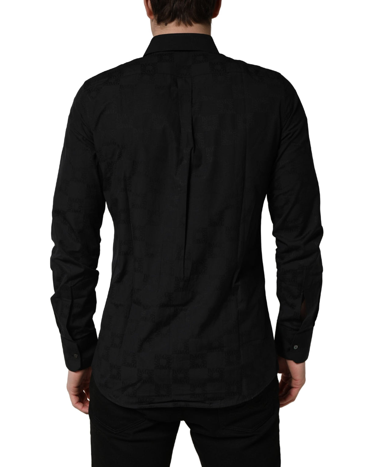 Chemise de soirée habillée Dolce & Gabbana en coton noir coupe slim MARTINI