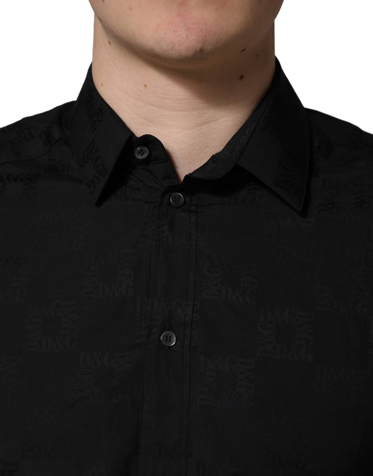 Chemise de soirée habillée Dolce & Gabbana en coton noir coupe slim MARTINI