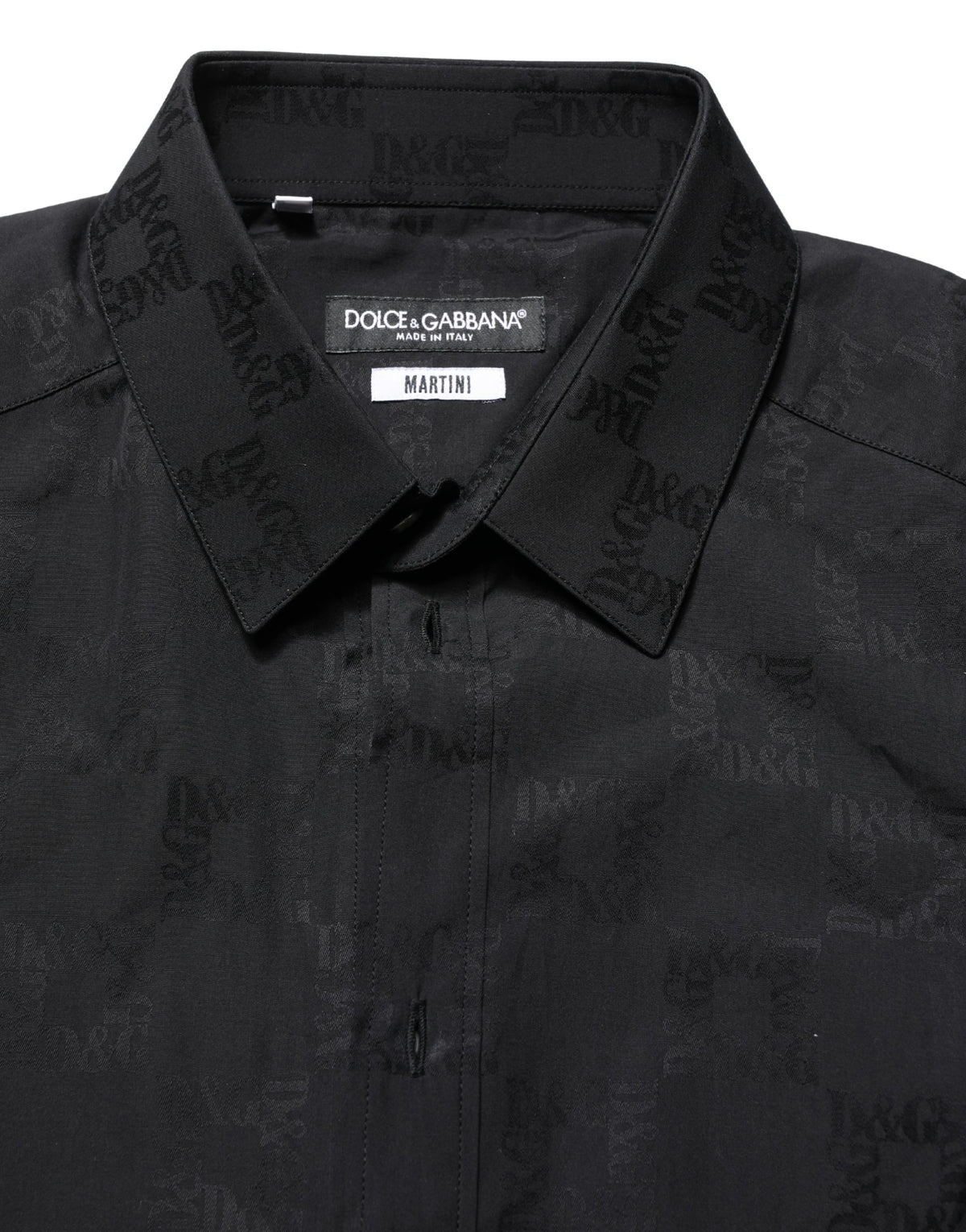 Chemise de soirée habillée Dolce & Gabbana en coton noir coupe slim MARTINI