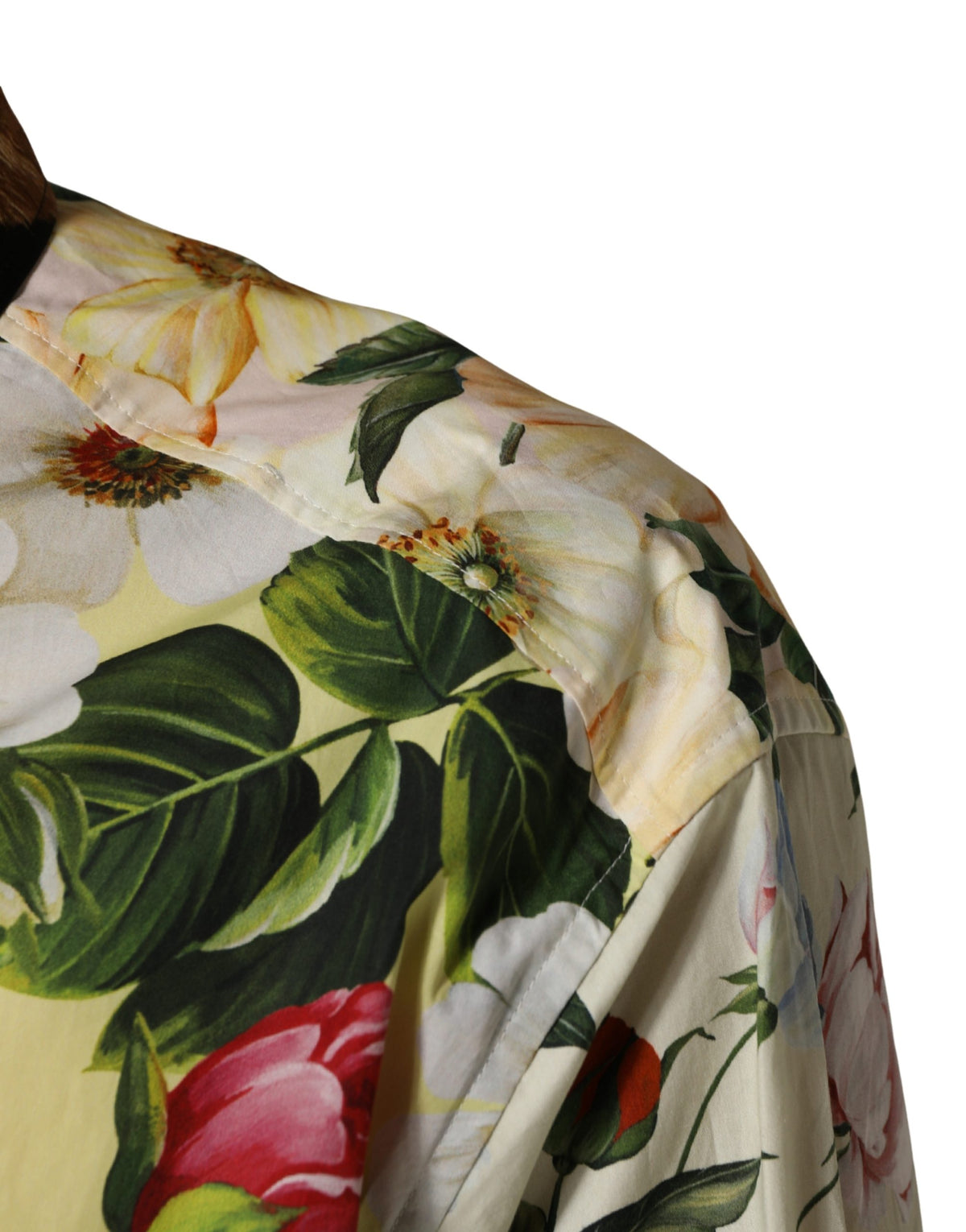 Chemise à col imprimé fleuri et animalier multicolore Dolce & Gabbana