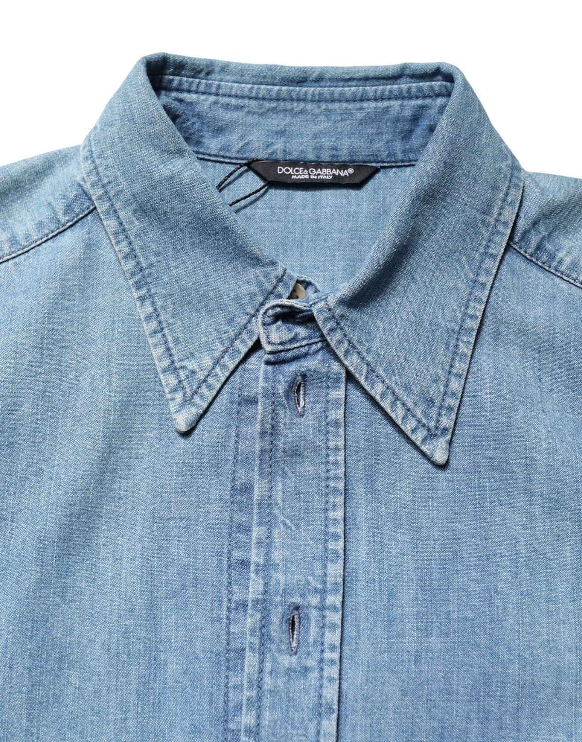 Chemise décontractée en jean slim Dolce & Gabbana en coton stretch bleu